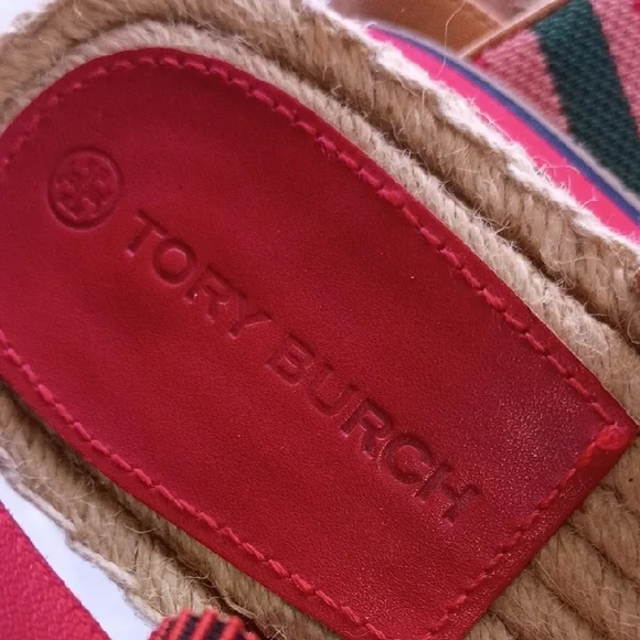 Tory Burch Red and Tan Espadrille Sandals - Picture 3 of 3